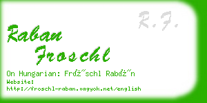 raban froschl business card